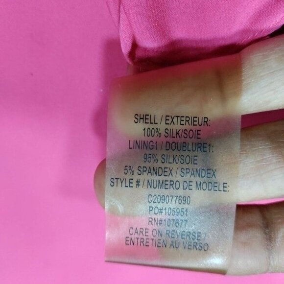 Alice & Olivia 100% Silk 3/4 Sleeve Boat Neck Whimsy Boho Sway Blouse Top Pink S - Picture 8 of 13